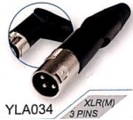 AMPERO YLA034 XLRM разъём XLR кабельный "папа" с отклоняемым хвостовиком