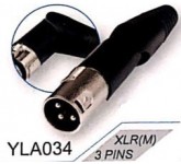 AMPERO YLA034 XLRM разъём XLR кабельный "папа" с отклоняемым хвостовиком