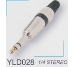 AMPERO YLD028 1/4" STEREO разъём Jack кабельный, "папа", NEUTRIK TYPE.