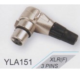 AMPERO YLA151 XLRF разъём XLR кабельный "мама" никелированный матовый, угловой.