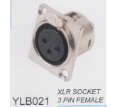 AMPERO YLB021 XLRF разъём XLR панельный, "мама", никелированный.