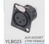 AMPERO YLB023 XLRF разъём XLR панельный, "мама", чёрный.