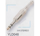 AMPERO YLD048 1/4" STEREO разъём Jack кабельный, "папа". никель, с пружиной