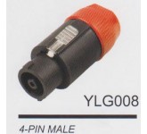 AMPERO YLG008 разъём SPEAKON кабельный, "папа", маркер: красный.