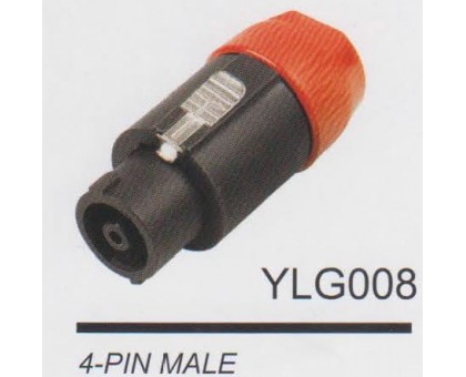 AMPERO YLG008 разъём SPEAKON кабельный, "папа", маркер: красный.