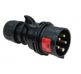 PCE 015-6x 16А 380в / 400в 3P+N+E IP44 вилка черная кабельная переносная