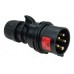PCE 025-6x 32А 380в / 400в 3P+N+E IP44 вилка 5-ти контактная черная кабельная переносная