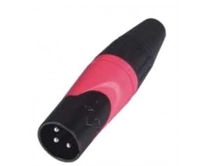 AMPERO GCA500 R 3Р XLRM разъём XLR кабельный "папа" никелированный матовый, красный