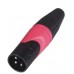 AMPERO GCA500 R 3Р XLRM разъём XLR кабельный "папа" никелированный матовый, красный