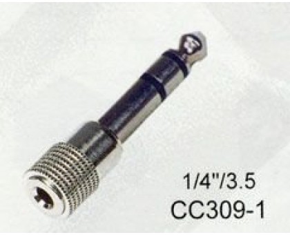 SOUNDKING CC309-1 переходник джек 3,5 мм. ст. "мама" - джек 1/4" ст. метал. корпус.