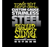ERNIE BALL 2246 (10-13-17-26-36-46) Stainless steel струны для электрогитары. Обмотка: нержавеющая сталь. Сердцевина: стальная, лужёная, шестигранная.