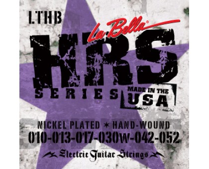 La Bella HRS-LTHB Hard Rockin Steel струны для электро-гитары. 10-13-17-30w-42-52. Верхние струны-сталь, басовые струны-стальной керн в никелированной оплетке.