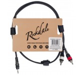 ROCKDALE XC-001-1M компонентный кабель, разъёмы stereo mini jack male (3,5 mm)<->2xRCA, 1 м, чёрный